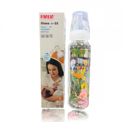 Farlin glass feeding bottle 240ml [TOP - 707G] (Taiwan)