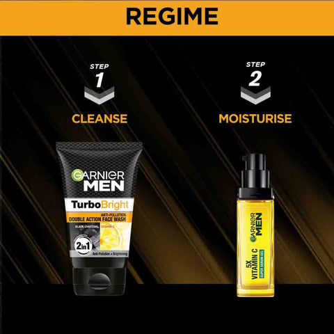 Garnier men [Turbo bright] {Shaving+cleansing} 2in1 face wash 100ml (Indonesia)