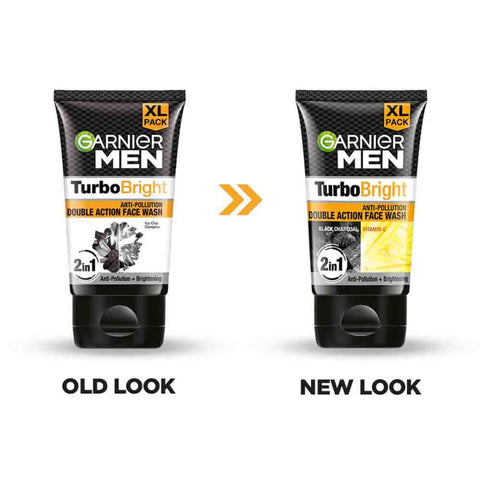 Garnier men [Turbo bright] charcoal face wash 50gm (India)