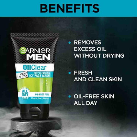 Garnier men [Oil clear] face wash 100gm (India)