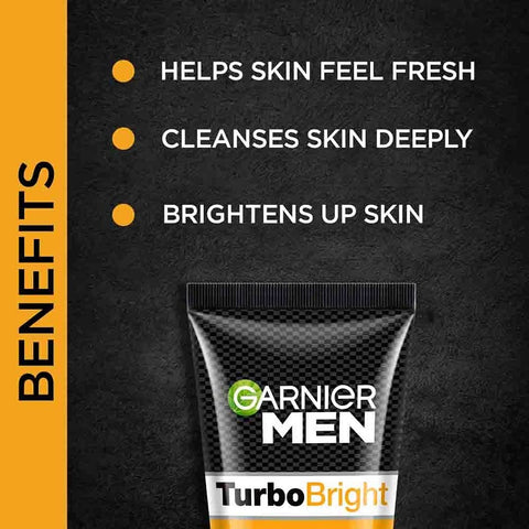 Garnier men [Turbo bright] brightening face wash 50gm (India)