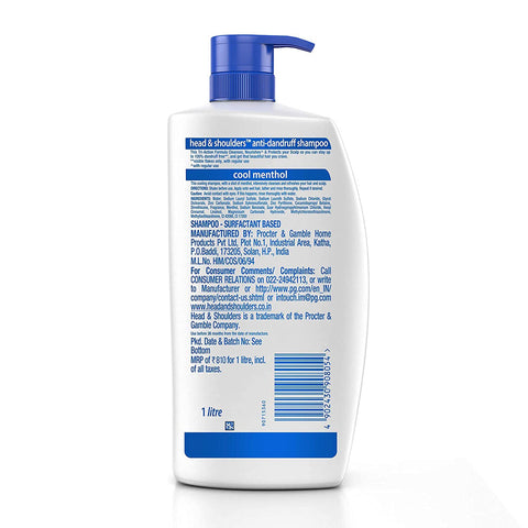 Head & shoulders [Cool menthol] shampoo 1000ml (India)