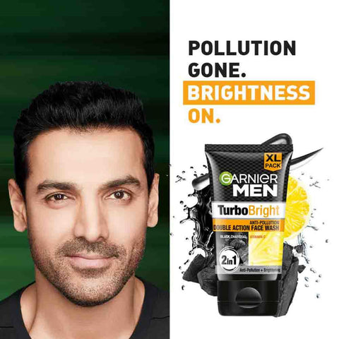 Garnier men [Turbo bright] charcoal face wash 50gm (India)