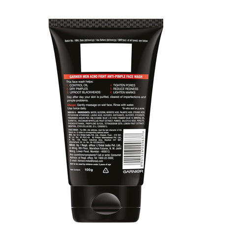 Garnier men [Acno fight] face wash 100gm (India)