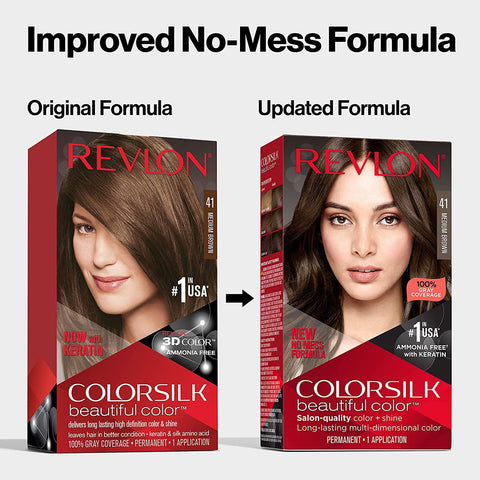 Revlon [41 Medium brown] hair color 130gm (Italy)