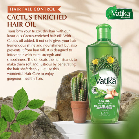 Vatika Cactus Hair Oil - Hair Fall Control 300ml (Dubai)