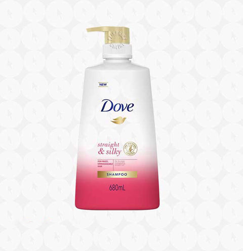 Dove [Straight & silky] shampoo 680ml (Thailand)