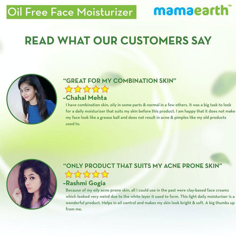 Mamaearth oil-free face moisturizer for acne-prone skin