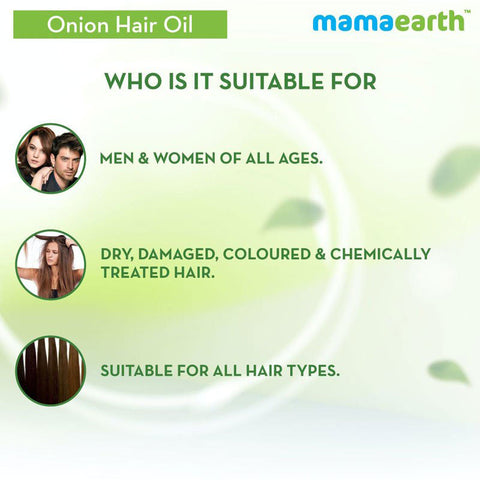 Mamaearth onion hair oil for hair regrowth & hair fall control with redensyl