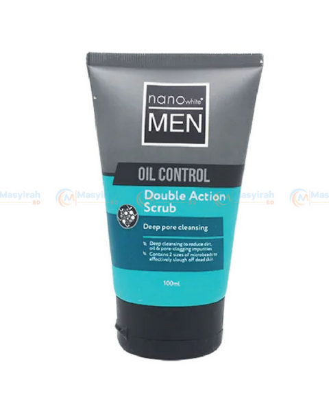 Nanowhite Men Oil Control Double Action Scrub 100ml