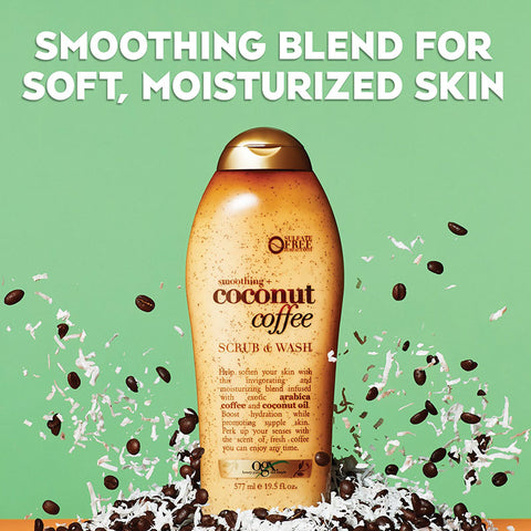 OGX coconut coffee scrub and wash