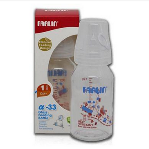 Farlin glass feeding bottle 120ml [TOP - 808G] (Taiwan)