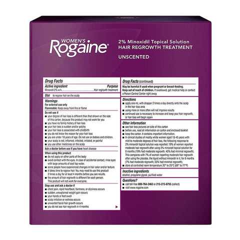 Women’s Rogaine 2% Minoxidil Topical Solution Hair Regrowth Treatment