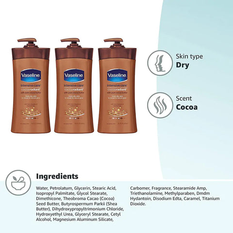 Vaseline [Cocoa radiant] body lotion 100ml (Indonesia)