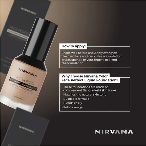 Nirvana Light Golden Liquid Foundation 30ml (P.R.C)