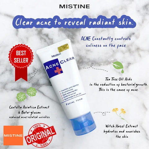 Mistine acne clear facial foam 85gm (Thailand)