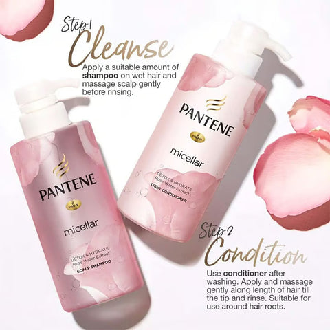 Pantene micellar [Rose water extract] shampoo 530ml (Thailand)