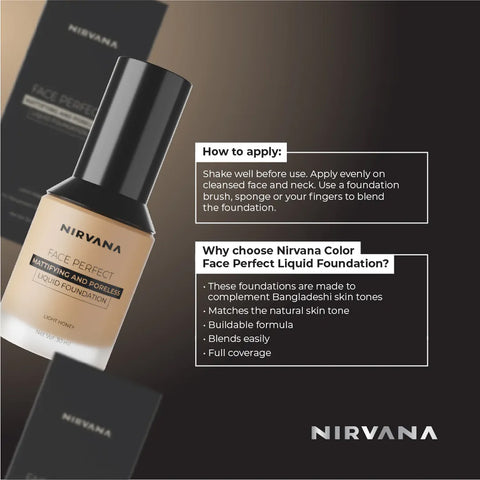 Nirvana Light Honey Liquid Foundation 30ml (P.R.C)